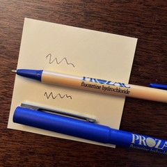 Lot of 2 PROZAC Medical Drug Rep Pharmaceutical Pens Bic Working Advertising