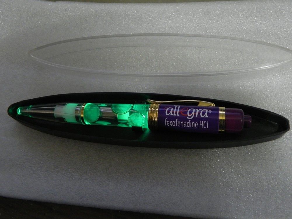 ALLEGRA Pharmaceutical Drug Rep „LIGHT UP“ Pen with Case Collectible Pharma RARE