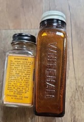 Vtg 1950s 1960s ANACIN Whitehall glass bottle Rawleighs Cold Tablets Lot Of 2