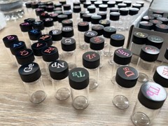 Engraved Set of Vials for Collecting Element Samples from the Periodic Table