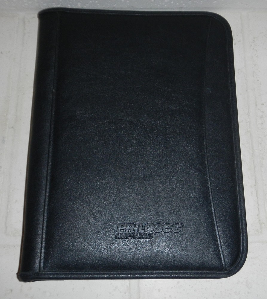Prilosec Drug Pharmaceutical Advertising Logo Leeds Leather Padfolio Notebook