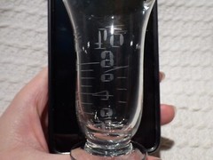 Antique Engraved Glass Medical / Scientific Measuring Jug Flask
