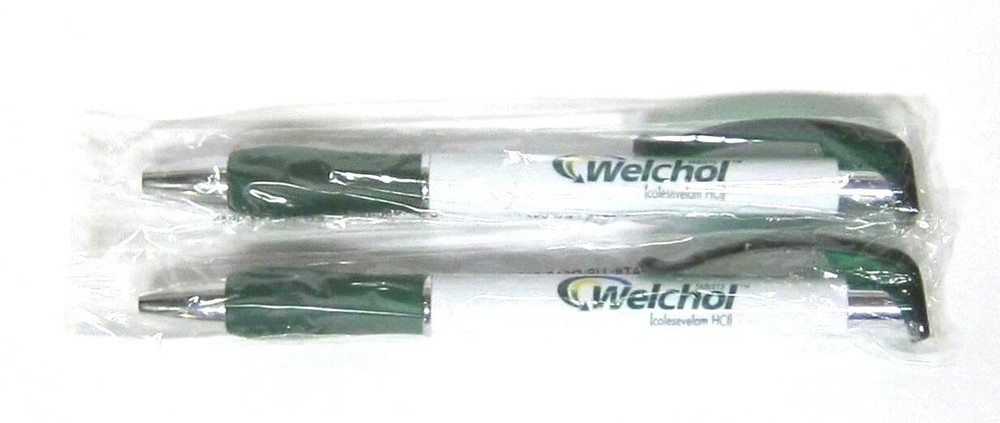 Drug Rep WELCHOL Collectible Gel Pens x 2 RARE