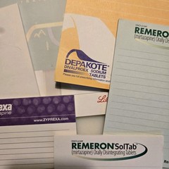 Drug Rep Pharma Lot of 6 Note Pads Prozac Zyprexa Remeron Risperadal Depakote