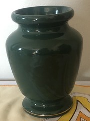 Vtg Eli Lily Symphytum Officinale Green Gold Vase Apothecary Decor No Lid 5-418