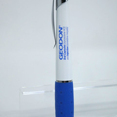Rare Pfizer Geodon Drug Rep Pharmaceutical Metal Pen Blue White Fat Pen Grip