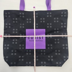 Large Tote Bag Cubist Pharmaceuticals Drug Rep Swag Black Purple