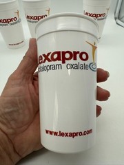 Lexapro Pharmaceutical RX Rep Promotional Plastic Drinking Cups Set of 4