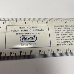 REXALL Vintage Metal 12″ Ruler- Dewey Decimal System – Pharmacy Advertising BB13