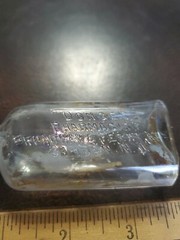 Vintage Early Glass Pharmacy Medicine Bottle Donges Pharmacist Camden NJ