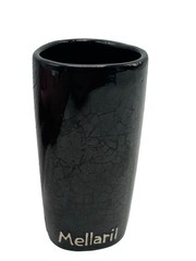 VTG Mellaril Cup Pen Holder Psychiatric Drug Pharmaceutical Black Pottery Desk