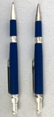 ZOLOFT Metal Pen Set Pharmaceutical Drug Rep Promo Blue Silver Logo Vintage
