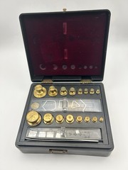Vintage Ohaus Model 5601 Brass Pharmacy Calibration Weights Set Incomplete