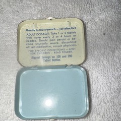 St. Joseph Vintage Aspirin Tin 12 Tablets Adult Strength Plough Inc Collectible