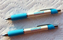 2 Brand New Quit Smoking Drug Rep Pens White and Blue Blue Ink
