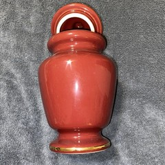 “ Lactucarium” Apothecary Jar- Burgundy w/ Gold Trim 8.5”