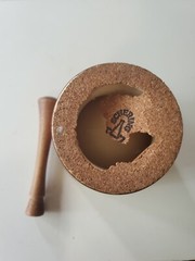 Schering William Procter Jr Rx ceramic mortar and pestle brown Vtg