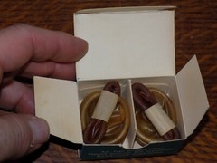 Vintage Peacocks Cardboard Box of Unused Condoms