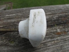 Unusual 1900s MARRUBIUM (Horehound) Porcelain APOTHECARY Cabinet Drawer KNOB A++
