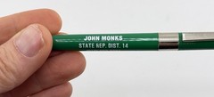 Lot of 2 Vintage John Monks State Rep Dist 14 Campaign Advertising Pens Okla
