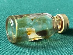 vtg empty clear brown amber vial CEFOXITIN antibiotic for display