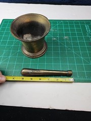 Vintage Brass Coricidin Mortar & Pestle Heavy RARE UNIQUE