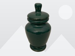 Eli Lilly Green Herbal Ceramic Apothecary Symphytum Officinale Jar 18-224 Vtg