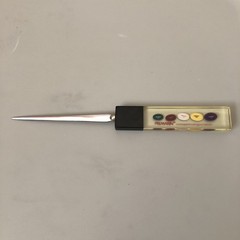 VTG Drug Rep Pharmaceutical Promo Letter Opener PREMARIN Lucite Encased Capsules