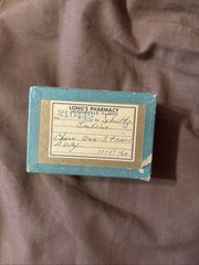 Vintage Long’s RX Medicine Prescription Pill Box With Pharmacy Label & Gum 1960