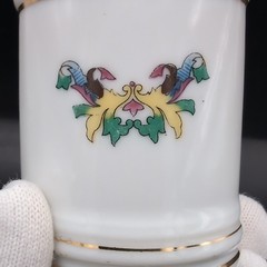 VTG Porcelain Apothecary Jar Vitamin Gold Trim DOM