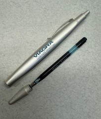 VIAGRA PENS Lot of 2 Metal Ball Point & Plastic Pharmaceutical Promo – Lot of 2