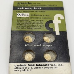 1950’s Vintage Orasorbs Estrogenic Tablets Casimir Funk Labs for collection