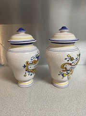 Vintage Lot of 2 AH Western Germany Apothecary Pharmacy Drug Jars In Exc Cond