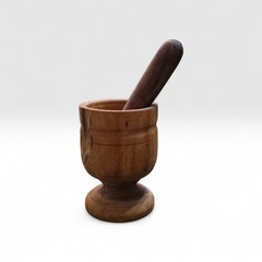 Vintage Medium Sized Wood Mortar & Pestle
