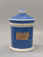 Blue and White Antique Apothecary Poison Jars
