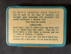 Old Empty Medicine Tin DeWitt’s Laxative Cold Tablets EC DeWitt Chicago New York