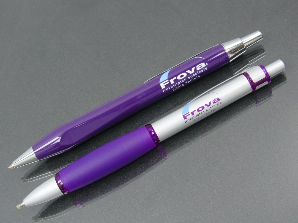 Purple FROVA Heavy Metal PENS Drug Rep Pharmaceutical Promo Advertising Lot of 2