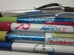 LOT OF 5 DRUG REP PENS; VIAGRA, BAYER, SYMBICORT, AMBIEN, CHANTIX,