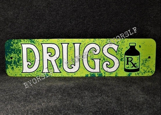 Metal Sign DRUGS drug store pharmacy RX pharmacist druggist chemist health care