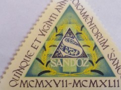 SANDOZ LSD Ergotamine mushroom 25 Year jubilee 1917-1942 Post Stamp MEGA RARE