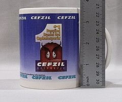 Vintage CEFZIL Cephalosporin Pharma Drug Rep Advertising Coffee Cup Mug