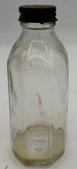 Vtg. Clear Glass SQUIBB 8 Side Medicine Pharmacy DESIGN Bottle USA