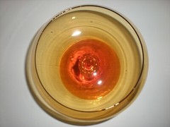 12″ Amber Apothecary Jar Empoli Italian Canister Circus Tent Lid Vtg Hand Blown