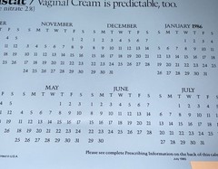 1985 Monistat 7 Vaginal Cream Calendar Ortho Pharmaceutical Co. New W/Box 12×18