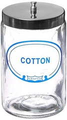 Grafco Glass Sundry Jar – Labeled ‚Cotton‘ – Dressing Storage