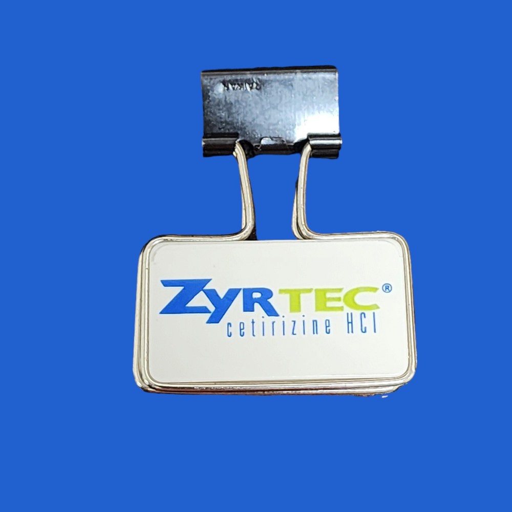 Zyrtec Brand Logo Pharmaceutical Advertising Binder Clip Sales Promotional Item