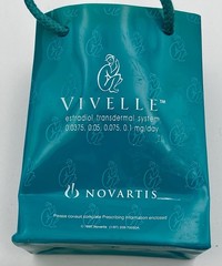 Vivelle Drug Sales Rep Doctor Advertising Turquoise Mini Bag Display Novartis