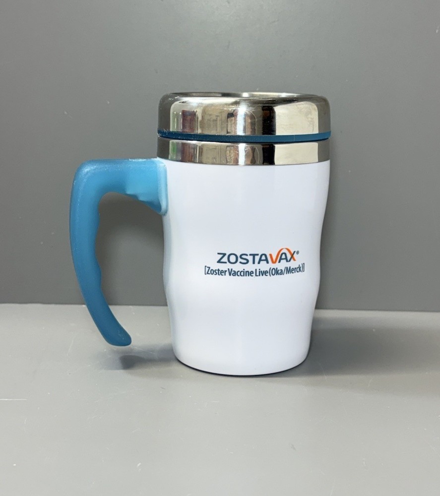 ZOSTAVAX Pharmaceutical Drug Rep Advertising Collectible Insulated Travel Mug