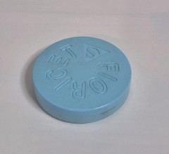 Vintage Fioricet Tablets Pill Box Container Plastic Screw Top Pharmaceutical