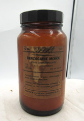 1950’s Merck & CO Rahway NJ Benzocaine 5″ Amber Medicine bottle